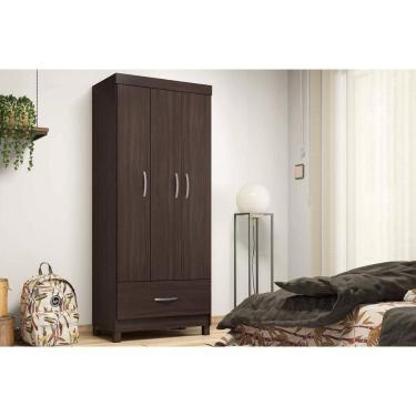 Imagem de Guarda Roupa Solteiro 3 Portas E 1 Gaveta Prince Cafe Touch - Demóbile