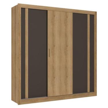 Imagem de Guarda Roupa Casal Ibiza 3 Portas Capuccino Cacau Off White Flex - Thb