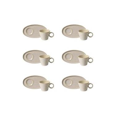 Imagem de Conjunto de Xícaras de Café com Pires Oval Porto Brasil Neo Latte 110ml - 6 Peças