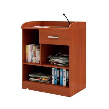 Imagem de Mesa de pódio com gaveta, palestras para apresentações, mesa de pódio de madeira para professores com prateleira de armazenamento, púlpitos de palestras e pódios para igrejas feitas para durar