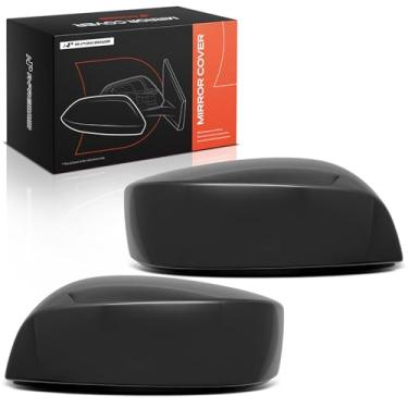 Imagem de A-Premium 2 peças de tampas de espelho retrovisor do lado do motorista e do passageiro - Compatível com Subaru Outback Legacy 15-17, Impreza XV, Crosstrek, XV Crosstrek, WRX - Preto liso, sem orifício