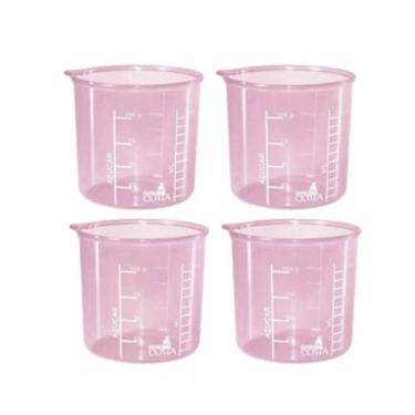 Imagem de Kit 4 Copo Medida Multiuso Dosador Rosa 100ml - Injetemp