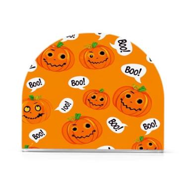 Imagem de JUZIHAI Abóboras de Halloween Porta-guardanapos para mesa Dispensador de guardanapo de acrílico para mesa Suporte de lenços independente para cozinha sala de jantar bar festa decoração de casa
