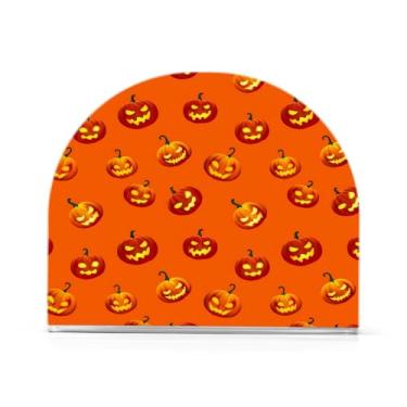 Imagem de JUZIHAI Lanternas brilhantes de Halloween Porta-guardanapos para mesa Dispensador de guardanapo de acrílico Suporte de lenço independente de mesa para cozinha sala de jantar bar festa decoração de