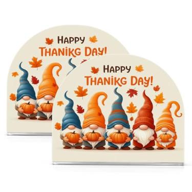 Imagem de Qilmy Porta-guardanapos de acrílico para o dia de Ação de Graças, suporte de lenços de mesa independente transparente, dispensador de papel de coquetel para cozinha, jantar, restaurante, bar