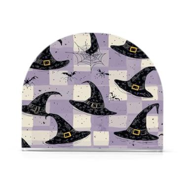 Imagem de JUZIHAI Chapéus de bruxa dos desenhos animados porta-guardanapos para mesa dispensador de guardanapo de acrílico suporte de lenços independente de mesa para cozinha sala de jantar bar festa decoração