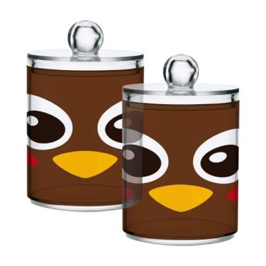 Imagem de Qilmy Qtip Suporte de 400 ml, frasco de armazenamento de boticário de plástico transparente com tampa, dispensador de recipiente de banheiro para bola de algodão, cotonete, fio dental, pacote com 2