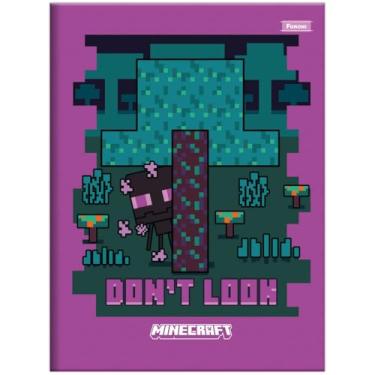 Imagem de Caderno Minecraft FORONI Universitário BROCHURA - 80 Folhas (Roxo)