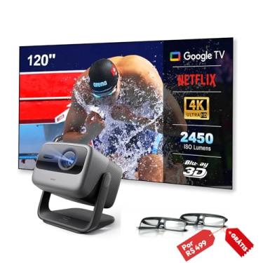 Imagem de [Kit] JMGO N1S Infinity Projetor Laser Triplo 4K + NothingProjector Tela 120" ALR/CLR, 2450 Lúmens ISO, 4K UHD, Netflix Google TV, Rejeição de Luz, HDR10, Dolby Digital Plus, Auto Foco 360°