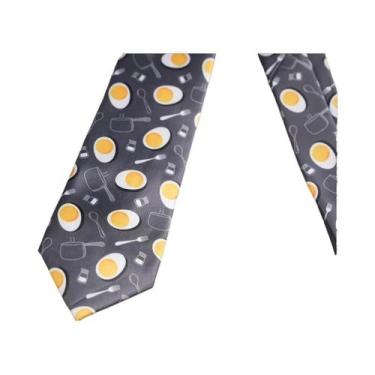 Imagem de Gravata Masculina Estampada Pato Amarelo Macia Casual Elegante Para Ca