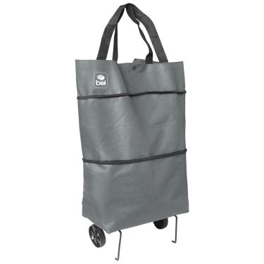 Imagem de Bel - Carrinho Bolsa Sacola Multiuso com Rodinhas Cinza