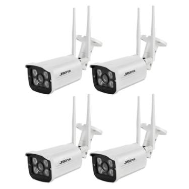 Imagem de ANJ.GG Câmera de Segurança IP, Interna/Externa, Dome, 1080p HD, Wi-Fi/Com Fio, Visão Noturna, Resistente à Água, K13*4, Kit com 4 Câmeras