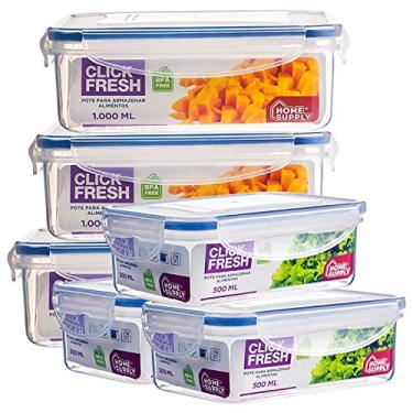Imagem de Conjunto com 6 potes herméticos de qualidade click fresh