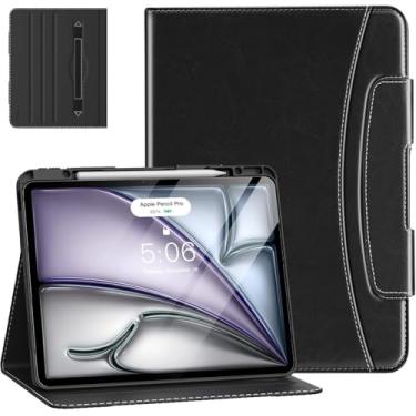 Imagem de MoKo Capa para iPad Air 13 polegadas (M3 2025/M2 2024) & iPad Pro 12,9 polegadas 2022/2021 com suporte para caneta, capa de couro premium para iPad Air 13 polegadas/iPad Pro 12,9" 6ª / 5ª geração