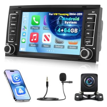 Imagem de Tela 4G + 64G de 7 polegadas para rádio VW Touareg 2004-2011 - tela sensível ao toque Android Volkswagen Touareg estéreo automotivo com Carplay/Android Auto/SWC/Bluetooth 5.0/WiFi/32 EQ Audio