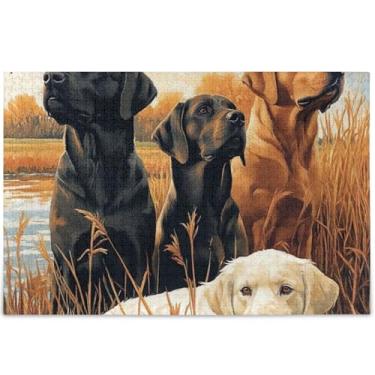 Imagem de Quebra-cabeça de cachorro labrador retriever fofo personalizado 1000 peças adultos amantes de elefantes brancos presentes paisagem paisagem paisagem arte animal, 75 cm x 50 cm
