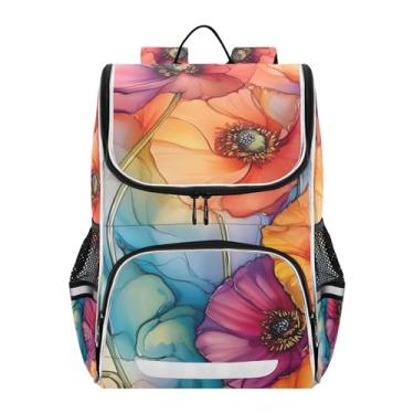 Imagem de Joisal Girls Backpack for Kids Lightweight Back to School Bags Kawaii Book Bag for School Elementary Backpack for Boys Colorful Floral Ink Capacity 18L