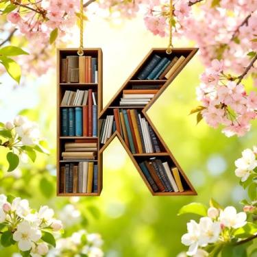 Imagem de Enfeites de Natal A-Z Cristal Pendurado, Enfeites de Árvore de Natal Artesanais com Letra K, Decoração de Carro e Casa - Decoração Artesanal de Acrílico de Natal, Ideias de Troca de Presentes para