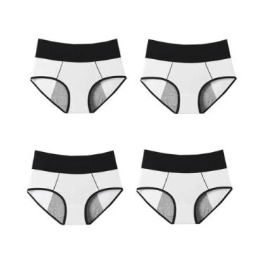 Imagem de Calcinhas Menstruais plus Size De Cintura Alta 4 Peças À Prova De Vaza