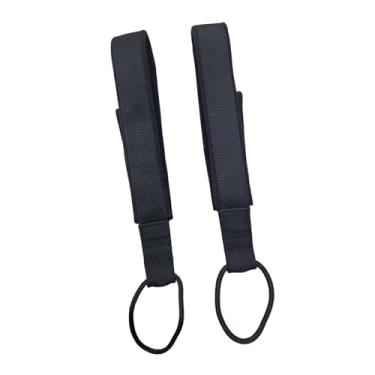 Imagem de UGPLM Conjunto de 2 tiras duplas para Pilates, ideais para exercícios com o aparelho Reformer, na academia, para iniciantes e para ioga em casa. Pernas, Preto