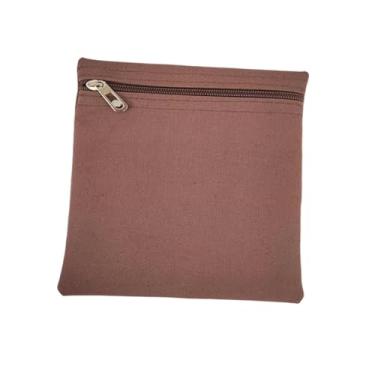 Imagem de Vaveren Bolso lateral embutido com zíper, invisível, em lona, fácil de instalar, para celular, ideal para roupas, casacos e moletons. Seguro, CafÉ