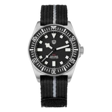 Imagem de watchdives Relógio de pulso de titânio EXD de 40 mm Japão VH31 Sweep Second Quartz Relógio de pulso analógico luminoso à prova d'água para homens, Prateado, preto