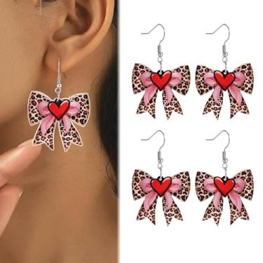 Imagem de Brincos de acrílico com laço pendentes de dia dos namorados, presentes adoráveis para mulheres, esposa, moda, joias engraçadas, festa de casamento, one size, Acrílico, Sem pedra preciosa