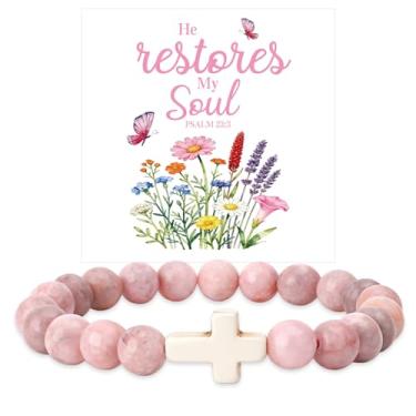 Imagem de Pulseira cristã para mulheres, presentes católicos, pulseiras religiosas, acessórios bíblicos, presentes espirituais, presente de Natal, aniversário, dia dos namorados, presente para meninas, amigas