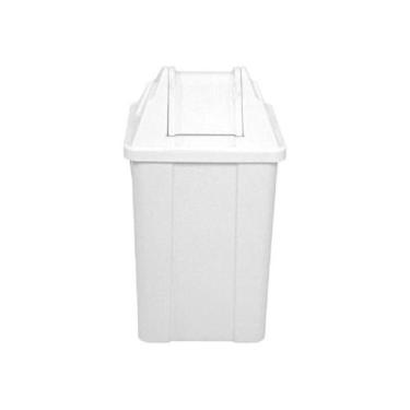 Imagem de Lixeira Quadrada 100L Com Tampa Vai-Vem Branca - JSN