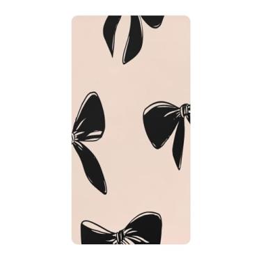 Imagem de Blueangle Lençol de berço padrão para berço infantil - Lençóis de algodão macio e respirável com laço preto (306)