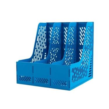 Imagem de Escritório Classificação de contrato informações documentos armazenamento Rack arquivo mesa escritório Organizador de mesa(Blue)