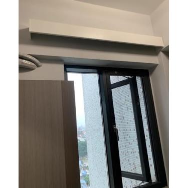 Imagem de Cortina mastro blackout cortina sanefa moldura para janelas, montagem na parede, capa de painel pelmet cortina decorativa trilho cornija caixas para sala de estar (3,8 m/12,4 pés)