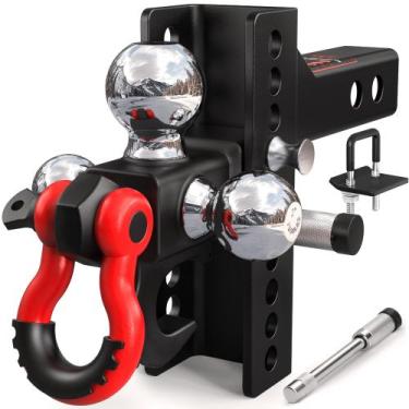 Imagem de Engate de Reboque Tri-Bola Ajustável TYT 10.000 lbs GTW Queda de 4,5 c