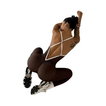 Imagem de Macacão Esportivo Rosa Para Meninas, Bodysuit Feminino De Uma Peça, Ro