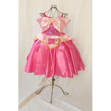 Imagem de Vestido Fantasia Luxo Princesas Rosa Aurora