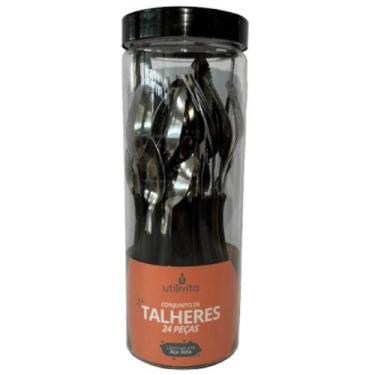 Imagem de Conjunto de Talheres com 24 Peças Utilivita, Preto