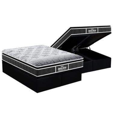 Imagem de Cama Box Baú Queen: Colchão Ortopédico Probel D28 / Ep Prómiddle Pillow Top + Base Black(158X198)