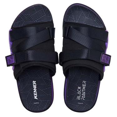 Imagem de Chinelo Kenner Pantera Negra Preto Roxo-Masculino
