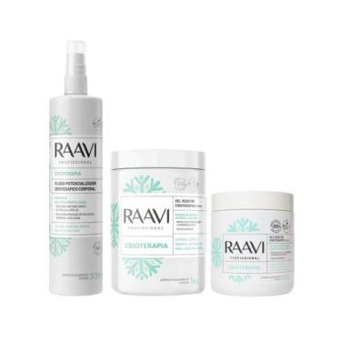 Imagem de Kit Raavi Crioterápico Fluido 300ml+Gel Redutor 1kg+Gel Redutor 500g