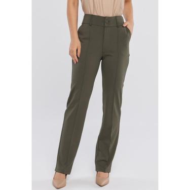 Imagem de Calça PKS Alfaiataria Ponto Roma Verde Militar-Feminino