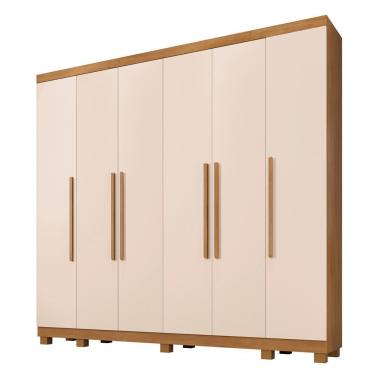Imagem de Guarda Roupa Casal Atlanta 6 Portas 6 Gavetas MDP Cinamomo Off Benetil Móveis