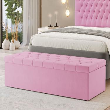 Imagem de Calçadeira Baú Sagitarius em Veludo para Cama Box Casal Queen 160cm
