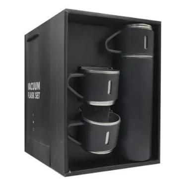 Imagem de Kit Garrafa Térmica Helplo Flask Set 500ml Com 3 Xícaras Cor - Congrat