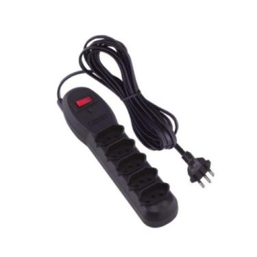 Imagem de Filtro de Linha 5 tomadas Slim Bivolt  - force line, Preto