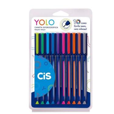 Imagem de Kit Canetas Coloridas CIS YOLO 0.7mm  10 Cores Vibrantes
