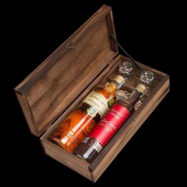 Imagem de Kit Degustação Harmonie Schnaps: Cachaça, Licor e 2 Copos em Caixa de 
