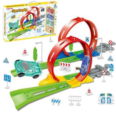 Imagem de Kit Pistas de Carrinhos Lançador Looping Com 2 Carrinhos Competição Co
