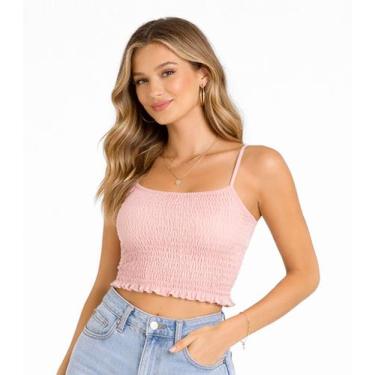 Imagem de Blusa Feminina Com Alça Fina Infinita Cor Rosa, G, Rosa