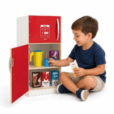 Imagem de Geladeira infantil madeira grande mini mercado cozinha brinquedo infan