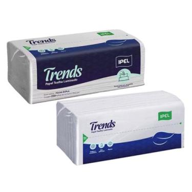 Imagem de Papel Toalha Laminado Trends Ipel 250 Folhas Duplas Branco 22,5cm X 20